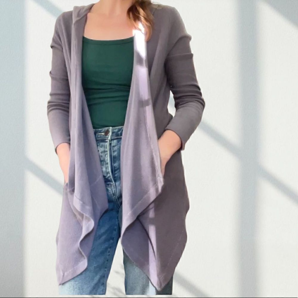 Splendid Waffle Knit Wrap Open Cardigan M